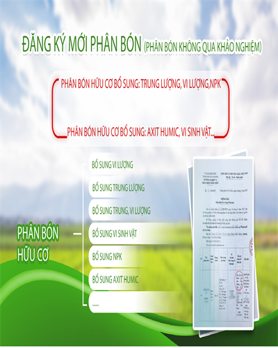 Thành phần hàm lượng khi đăng ký phân bón hữu cơ bón gốc, bón rễ